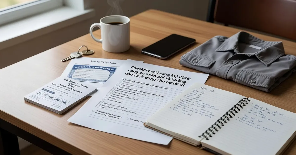 Checklist mới sang Mỹ 2026: công cụ miễn phí và hướng dẫn cách dùng cho người Việt